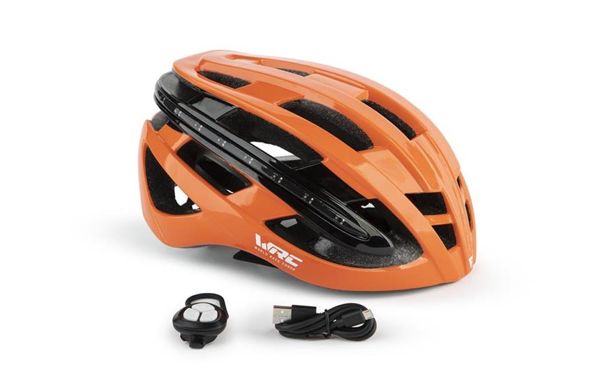 CASCO CON LUZ MTB MOD.R6 NARANJA S/M